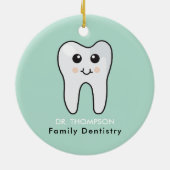 Cute Tooth Family Dentistry Keramik Ornament (Hinten)