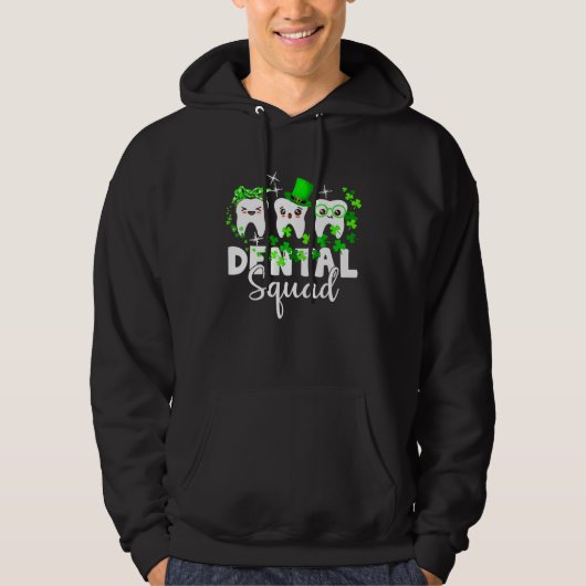 Cute Tooth Leprechaun Hat Dental Squad St Patrick  Hoodie (Vorderseite)