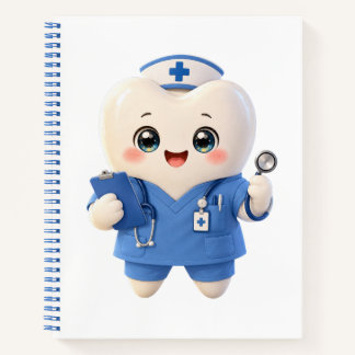 Cute Tooth Nurse Spiral Notebook | Dental Gift Notizblock
