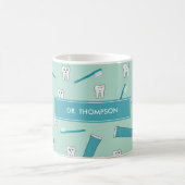 Cute Tooth Teal Mint Toothpaste Toothbrush Doctor Kaffeetasse (Mittel)