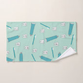 Cute Tooth Teal Mint Toothpaste Toothbrush Pattern Badhandtuch Set (Handtuch)