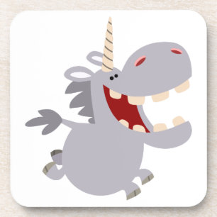 Cute Toothy Cartoon Unicorn Coasters Set Untersetzer