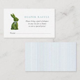 Cute Topiary Rabbit Baby boy shower diaper raffle  Begleitkarte