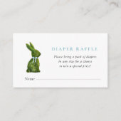 Cute Topiary Rabbit Baby boy shower diaper raffle  Begleitkarte (Vorderseite)