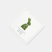 Cute Topiary Rabbit Boy Baby Shower  Serviette (Ecke)