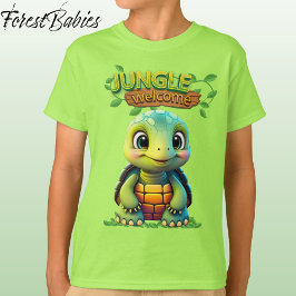 Cute Tortoise Box Turtle Animal Character Green 🐢 T-Shirt