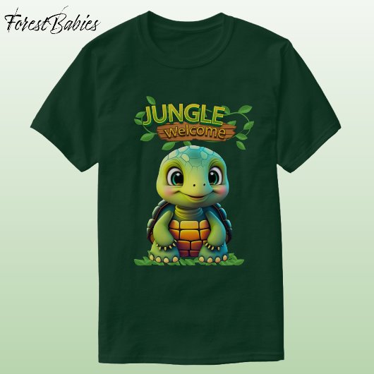 Cute Tortoise Box Turtle Animal Character Green 🐢 T-Shirt
