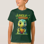 Cute Tortoise Box Turtle Animal Character Green 🐢 T-Shirt (Vorderseite)