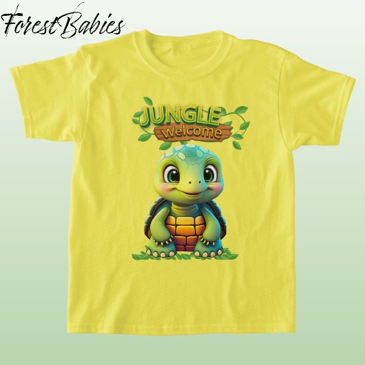 Cute Tortoise Box Turtle Animal Character Yellow🐢 T-Shirt