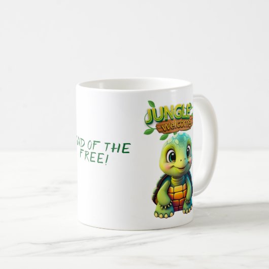 Cute Tortoise Land of the Free Whimsical Turtle 🐢 Kaffeetasse (VorderseiteRechts)