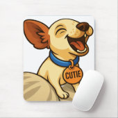 Cute Toy Fox Terrier Yawning Mousepad (Mit Mouse)