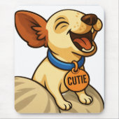 Cute Toy Fox Terrier Yawning Mousepad (Vorne)