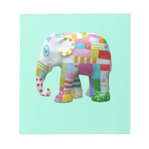 Cute toy retro elephant whimsical colourful notizblock