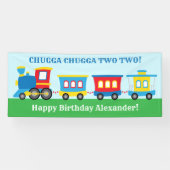 Cute Train Birthday Party Banner (Horizontal)