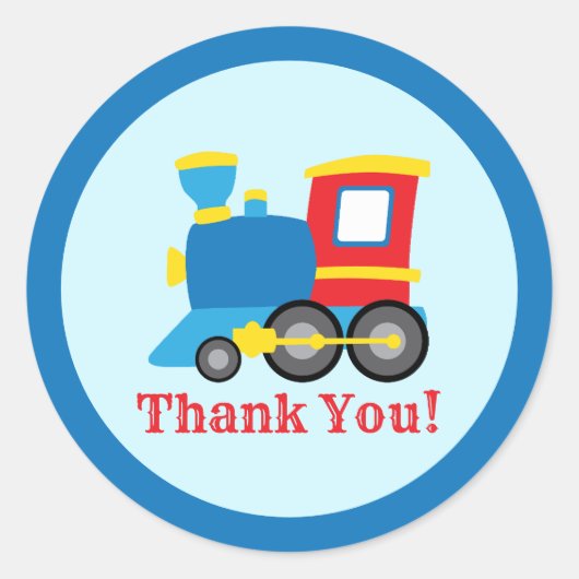 Cute Train Birthday Party Runder Aufkleber (Vorderseite)