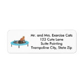 Cute Trampoline Cats Exercise Address Labels (Vorne)