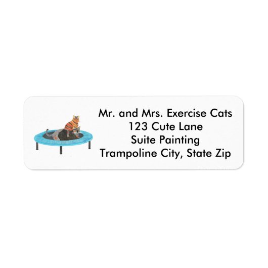 Cute Trampoline Cats Exercise Address Labels (Vorne)