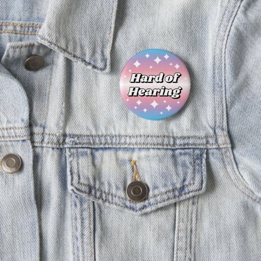 Cute Transgender Flag Gradient Hard of Hearing Button (Beispiel)