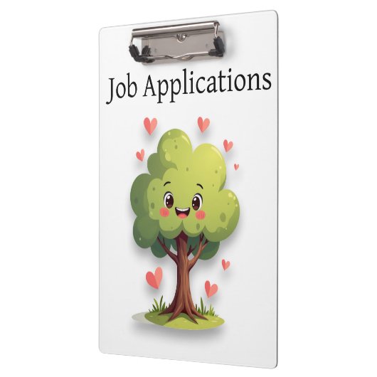 Cute Tree Love Red Hearts Clipboard Klemmbrett (Links)