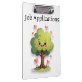 Cute Tree Love Red Hearts Clipboard Klemmbrett (Rechts)