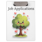 Cute Tree Love Red Hearts Clipboard  Klemmbrett (Vorderseite)