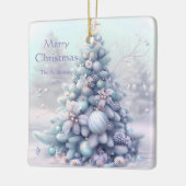 Cute Tree Soft Color Winter Christmas Keramikornament (Links)