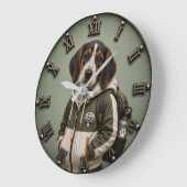 Cute Treeing Walker Coonhound Puppy Große Wanduhr (Winkel)