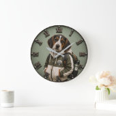 Cute Treeing Walker Coonhound Puppy Große Wanduhr (Zuhause)