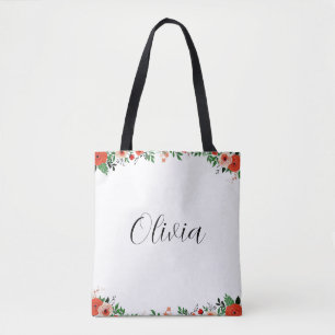 Cute Trendy Girly Cartoon Blätter Olivia Name Tasche