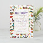 Cute Trendy Watercolor Schmetterlinge Einladung (Stehend Vorderseite)
