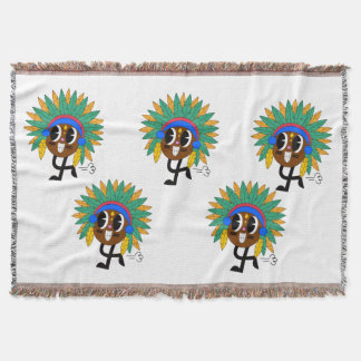 Cute Tribal Feather Cartoon Character Blanket  Decke