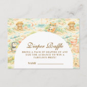 Cute Tropical Animal Party Diapper Raffle Begleitkarte (Vorderseite)