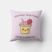 Cute Tropical Fruit Smoothies Fruit Kitchen shop Kissen (Rückseite)