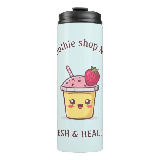 Cute Tropical Fruit Smoothies Fruit Kitchen shop Thermosbecher (Vorderseite)