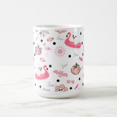Cute Tropical Halloween – Ghosts & Flamingos Kaffeetasse (Mittel)