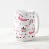 Cute Tropical Halloween – Ghosts & Flamingos Kaffeetasse (VorderseiteRechts)