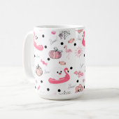 Cute Tropical Halloween – Ghosts & Flamingos Kaffeetasse (Vorderseite Links)