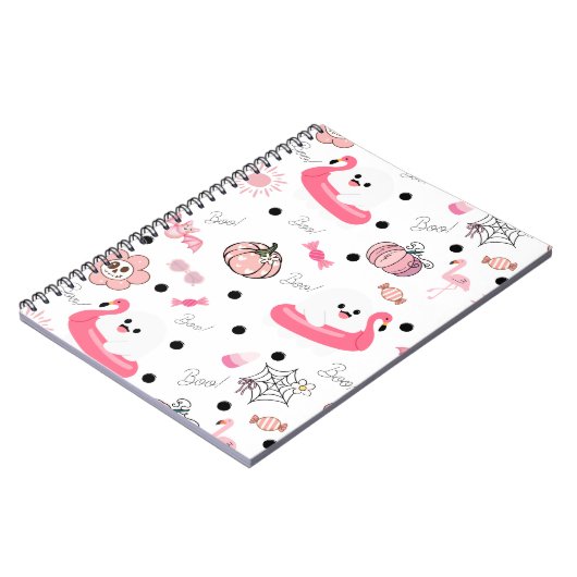 Cute Tropical Halloween Journal – Ghost Flamingo Notizblock (Linke Seite)