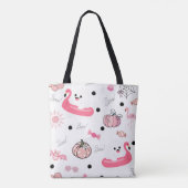 Cute Tropical Halloween Tote – Ghosts & Flamingos Tasche (Rückseite)