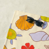 Cute & Tropical Hand-Drawn Sea Life Pattern Strandtuch (Beispiel)