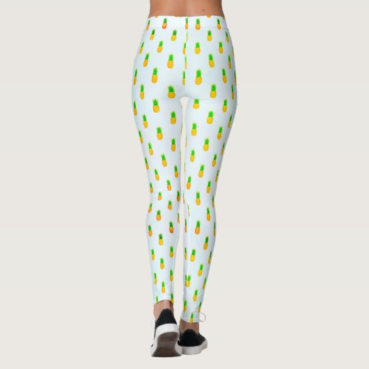 Cute Tropical Pineapple Pattern Leggings (Rückseite)