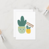 Cute Tropical Succulent Houseplant Smile Karte (Vorderseite/Rückseite Beispiel)