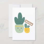 Cute Tropical Succulent Houseplant Smile Karte (Vorderseite)