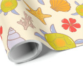 Cute & Tropical Under the Sea Ocean Life Geschenkpapier (Rolleneckpunkt)