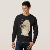 Cute Trumpet Player Bunny Rabbit Music Sweatshirt (Vorne ganz)