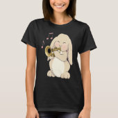 Cute Trumpet Player Bunny Rabbit Music T-Shirt (Vorderseite)