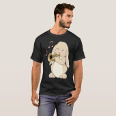 Cute Trumpet Player Bunny Rabbit Music T-Shirt (Vorne ganz)