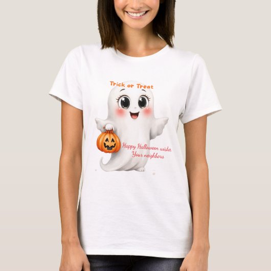 Cute tshirt happy Halloween with adjustable text  (Vorderseite)