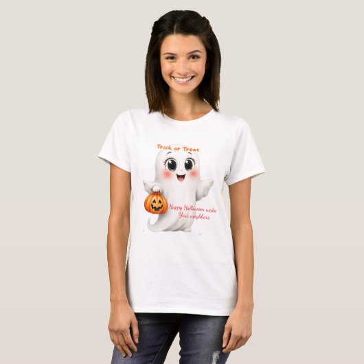 Cute tshirt happy Halloween with adjustable text  (Vorne ganz)