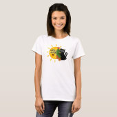 Cute Tshirt with black cat and cactus (Vorne ganz)